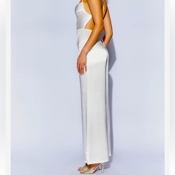 Mandie Satin Cowl Neck Jumpsuit by Meshki - Picture 2 of 12